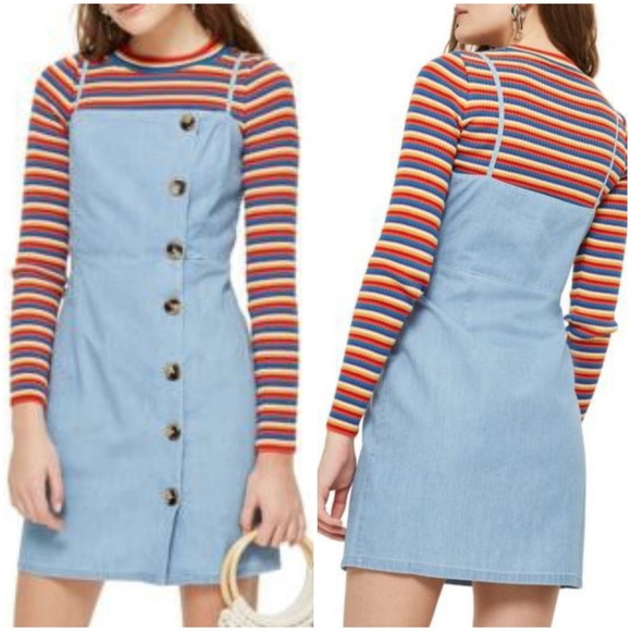 Topshop Dresses & Skirts - NEW Topshop Moto Horn Button Minidress sz 4